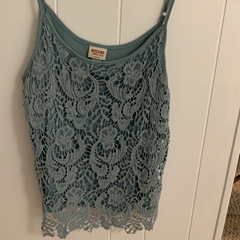 Light blue lace crop top size large